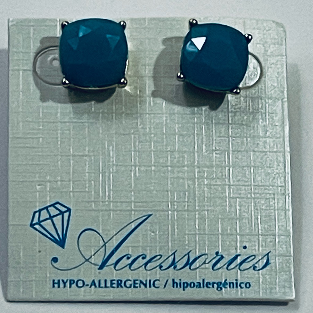 Accessories Blue Faceted Stud Earrings